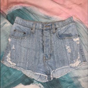 LF rhinestone shorts